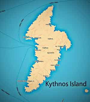 The map of Kythnos island